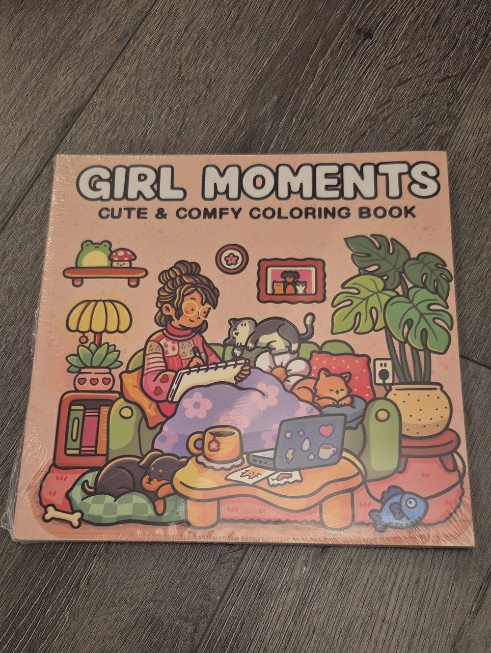 Girl Moments Cute & Comfy Coloring Book - Peach Pink Cover Cozy Coloring Books